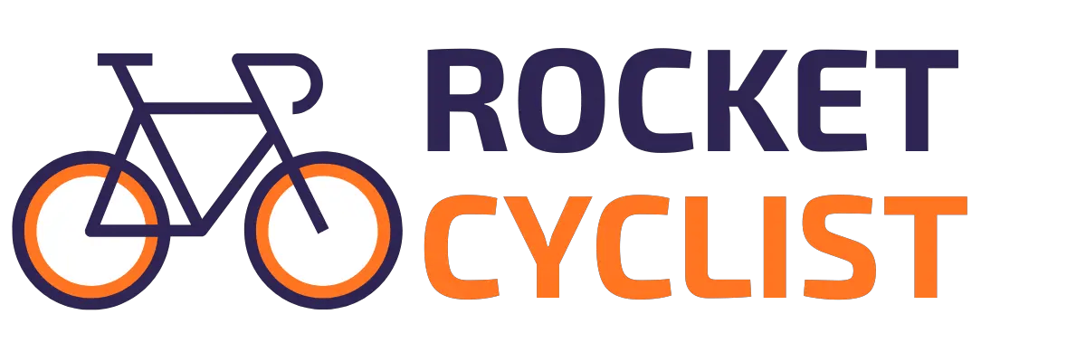 Rocket cyclist logo.