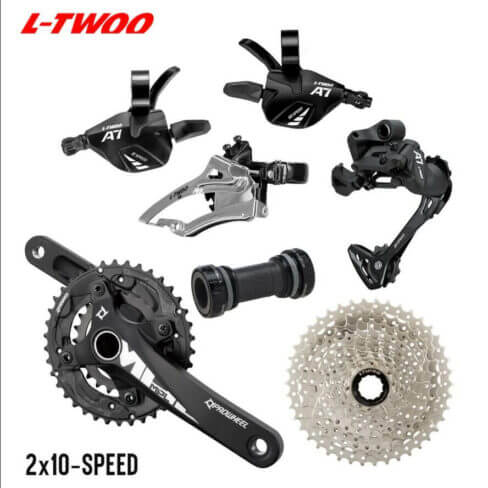 L - twoo x - speed mountain bike gear set.