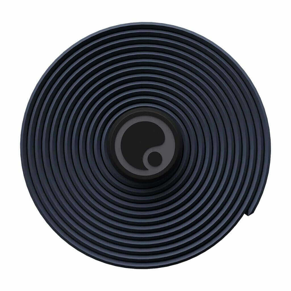 A black disc with a black circle on it.