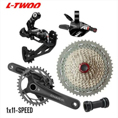 L twoo xt11 speed mountain bike derailleur and chainring set.